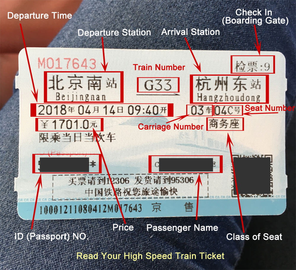 Read Your Train Ticket How to Board a High Speed Train