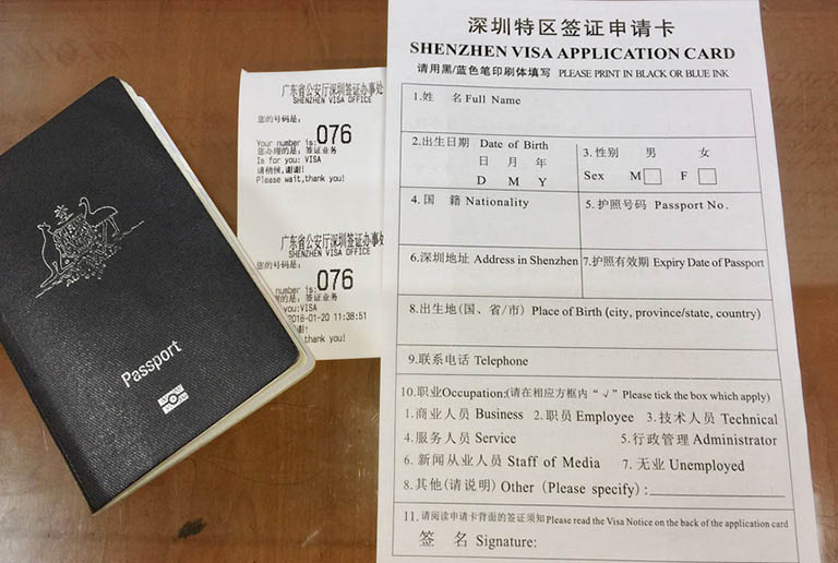 Shenzhen Visa on Arrival Application Requirements